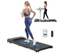 BLACK LORD Walking Pad 2.2HP, Treadmill for Home, Under Desk Treadmill with LED Display & Bluetooth Speaker & Wireless Control, Running Machine, 120KG Capacity, No Assembly, Black