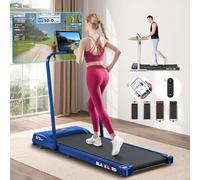 BLACK LORD Walking Pad 2.2HP, Treadmill for Home with Foldable Handle, Under Desk Treadmill with LED Display & Bluetooth Speaker & Remote Control, Running Machine, 120KG Loads, SL9-H Series, Blue