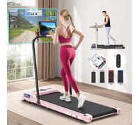 BLACK LORD Walking Pad 2.2HP, Treadmill for Home with Foldable Handle, Under Desk Treadmill with LED Display & Bluetooth Speaker & Remote Control, Running Machine, 120KG Loads, SL9-H Series, Pink