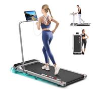 BLACK LORD Walking Pad 3.2HP, Portable Under Desk Treadmills for Home with LED Display, Bluetooth Speaker, Wristband Remote, Electric Running Machine with 9% Incline, 1-14KM/H, 140KG Capacity, Silver
