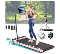 BLACK LORD Walking Pad with 4% Incline, 3.2HP, Treadmill for Home, Under Desk Treadmill with LED Display & Bluetooth Speaker & Wristband Remote, Running Machine 1-16KM/H, MS2-H Series, Pink