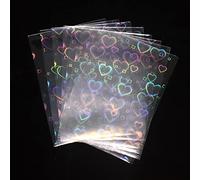 Black Lotus 100pcs/Lot Love Heart-Shape Laser Flashing Card Sleeves Trading Cards Film Magic Kpop Card Protector Holographic Foil Protective Cover (56x88mm), Clear