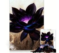 Black Lotus Dark Magic Zen Teenagers 1000 Piece Jigsaw Puzzle Brain Development Mindful Escape Clean Join Festive Surprise (50X75CM)