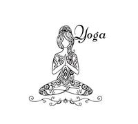 Black Lotus Sitting Yoga Girl Meditation Wall Stickers Hollow Mural Art Decal