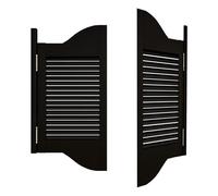 Black Louvered Cafe Swing DoorStylish Interior Half Door for Bar Porch Stairs & Bedroom Entry Arched Top Design 30/32/36 Inch Widths W135xH100cm Durable & Elegant
