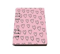 Black Love Hearts A5 Notebook, Pu Leather A5 Notebooks, Lined Paper Notebook Lined 180Pages/90Sheets, Workbook for Women, School Books for Home, University Stationery Journal Diary