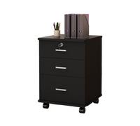 Black Low Cabinet with Der - le File Sto Unit for Office nizat, Simple Locking Design, Cact and Slish Low Profile Solut