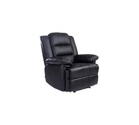 (Black) Loxley Bonded Leather Recliner Armchair Sofa Home Lounge Chair Reclining Gaming