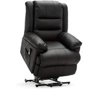 (Black) Loxley Leather Recliner Armchair Sofa Home Lounge Chair Reclining Gaming