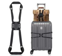 Black Luggage Straps with Buckles,Adjustable Luggage Accessories Portable Elastic Suitcase Belt for Connecting Two Suitcases or Smaller Packages Together Hands-Free, Lightens Load