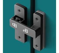 Black Luminous Barn Door Latch Lock for Sliding Doors - Zinc Alloy, Glow-in-The-Dark Night Visibility, 90°/180° Locking, Modern Minimalist Hardware(3# 90 °)