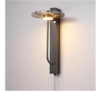 Black Luxury Alabaster Natural Stone Wall Lamp Bedroom Artistic Living Room Marble Decor LED Lights (Warm White)
