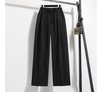 (black, M) Dimanaf Spring Summer Plus Size Pants High Waist Women Basic Elastic Pants Loose Casual Trousers Wide Leg Pants