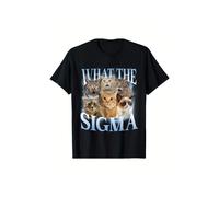 (Black, M) EWH Men Women What The Sigma Funny Meme Cat For Cat Lovers T-Shirt