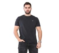 (Black, M) Gant Mens Contrast logo Crew Neck T-shirt