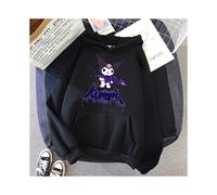 (Black, M) Hoodie Kuromi Kawaii Grunge Gothic Punk Cartoon Print Loose Harajuku Tops