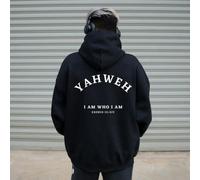 (black, M) Men's Christian YAHWEH Hoodies Jesus Hombre Fashion Popular Streetwear Letter Slogan Printed Hoodies & Sweatshirts Men's