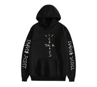 (Black, M) Unisex Travis Scott Pullover Hoodie Midweight Hooded Sweatshirt