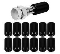 Black M12x1.5 Aluminium Alloy Wheel Nut Caps for Bolt and Car Hub