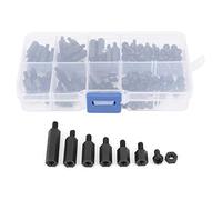 Black M3 Nylon Screws Nut Assortment Hex Column Kit Industrial Supplies for Electronic Components