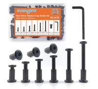 Black M6 Hex Drive Socket Cap Bolts Screws Kit,30-Sets Binding Post Screws Socket Cover Connecting Bolt Fixing Post Screw for Furniture Chair Crib Table Cabinets,M6x16mm/ 20mm/ 25mm/ 30mm/ 40mm/ 50mm