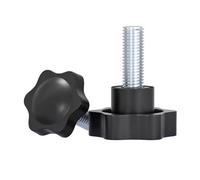 Black M6/M8/M10mm Star Clamping Knob Grip Thumb Screw, Carbon Steel Galvanized, 38mm Head Diameter Knobs Tightening Thread(M8*50mm-2pcs)