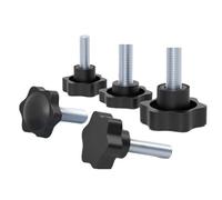 Black M6/M8/M10mm Star Clamping Knob Grip Thumb Screw, Carbon Steel Galvanized, 38mm Head Diameter Knobs Tightening Thread(M10*20mm-5pcs)