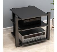 Black Ma Stand Turntable with Sto for CD & Record Player AV Equint Cabinet Display Stand 25.6in Entertainment Center for Home Use