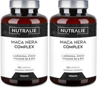 Black Maca Root 32000mg - Power 20:1 Maca Capsules with L-Arginine Zinc B6 B12 - Peruvian Maca for Men and Women - 120 Capsules Black Maca Nutralie (Pack of 2)
