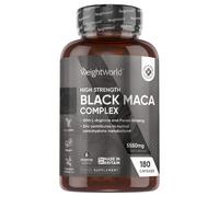 Black Maca - 180 Capsules - 5550mg high dose - Zinc, Ginseng, L Arginine - Vegan