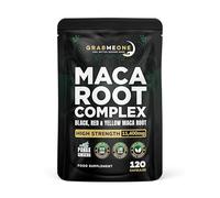 Black Maca Root Complex Capsules - Black Maca, Red Maca & Yellow Maca Root Powder - 11,000mg High Strength, Non GMO Ingredients and 100% Vegan - with Panax Ginseng, Ashwagandha (120)