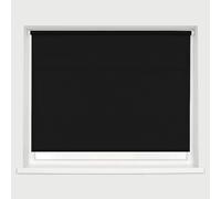 Black Made To Measure Deluxe Daylight Roller Blinds Light Filtering Premium Fabric Easy Fit Metal Brackets Bedroom Living Room Office Child Safe 90cm Width x 160cm Length