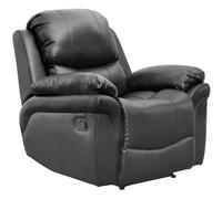 (Black) Madison Bonded Leather Recliner Armchair Sofa Home Lounge Chair Reclining Gaming