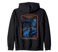Black Magic Animal Rescue Blue Retro Funny Adult Humor Zip Hoodie
