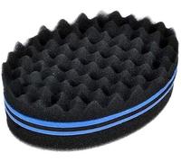 Black Magic Barber Sponge Brush Curl Twist Hair Sponge Big Holes Double-Sided Comb Twist Hair Wave Brush Afro Curling Coil Care Tool Dreads Locking Suitable Hair Brushes Styling Tool
