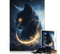 Black Magic Cat Jigsaws 1000 Pieces for Adults Mental Exercise Gentle Engagement Snug Lock Warm Xmas Gift (50X75CM)