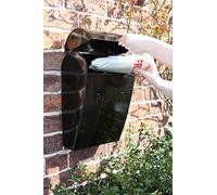 "Black Magic" Curved Top Contemporary Wall Mounted Post and Mail Box - Various Colours Available - Black Finish