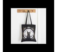 Black Magick Cat Energy Tote Bag With Mystical Art