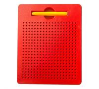Black Magnetic Drawing Board, Magic Slate, Magnetic Game with Balls and Pen for Boys & Girls, Portable Learning Board for Car & Airplane Trips (Red)