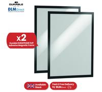 Black Magnetic Frame 2 Pcs Metal Sign Holder A3 Magnetic Display for Home