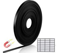Black Magnetic Tape 6mm Wide Self-Adhesive Strip for Whiteboard Marking & Office Organization, Flexible TPE Material, 12m or 15m Length(12 Meter)