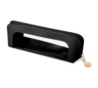 Black Makeup Brush Bag, Clear Makeup Brush Holder Travel Toiletry Bag with Zipper, Cosmetics Make up Bag Purse Organizer for Women