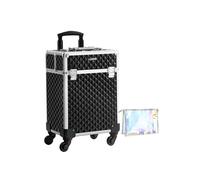 Black Makeup Case on Wheels with Lock