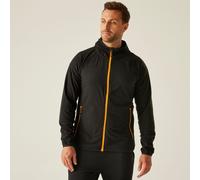 Regatta Mens Navigate Full Zip Fleece Jacket, Black/Orange Pop, M