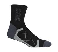 Black male UK 6-8 Regatta Men's 2 Pack Outdoor Active Sock Black, Size: UK 6-8
