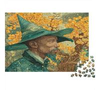 Black Male Wizard, Ancient Tree with Golden Leaves Jigsaw Puzzles Challenge Toy Educational Games Home Decoration for Adults& Teenager Age 14 Years Up 1000pcs (75x50cm)