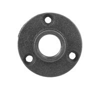 Black Malleable Iron Floor Flange, 3/4 Inch BSP Threaded Pipe Flange, Industrial Style Base for Furniture and Shelving, 10 Pack