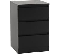 (Black) Malvern 3 Drawers Bedside in Black/Grey/White/Oak