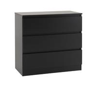 (Black) Malvern 3 Drawers Chest in Black/Grey/White/Oak