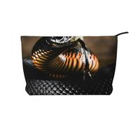 Black Mamba Snake Print, Cosmetic Bag Corduroy Makeup Bag Portable Travel Toiletry Bag